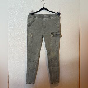 Grace & Lace Olive Drab Green Cargo Jeggings Size Large